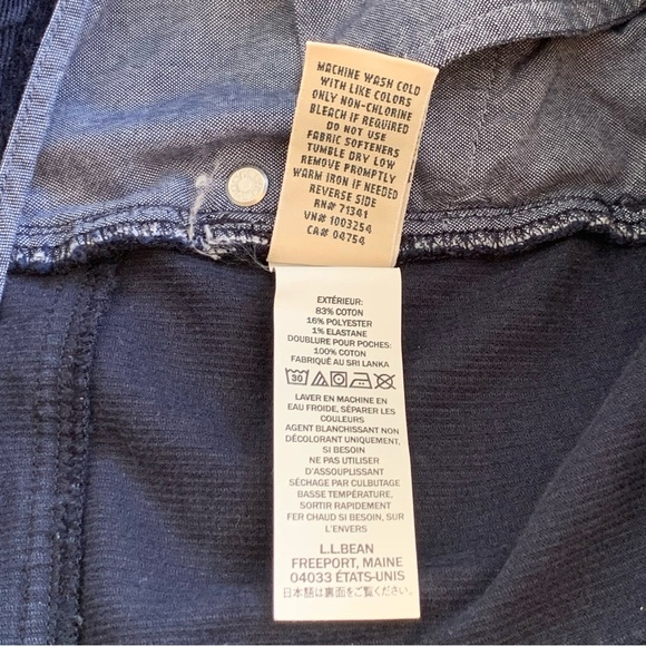 LL Bean Womens Corduroy Pants 22W Favorite Fit Dark Navy Blue Straight Leg - Picture 11 of 14